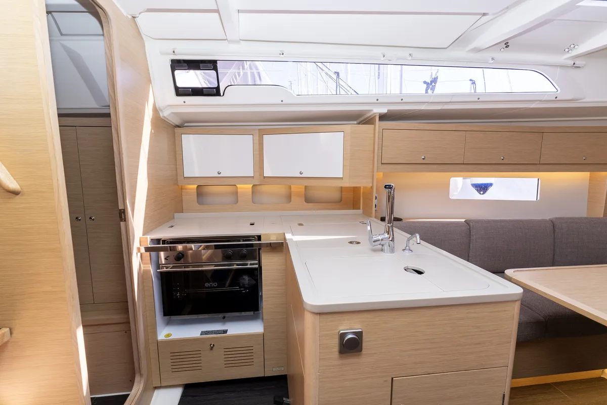 Galley of Lumi, a Dufour 37 sailboat at Grad Biograd na Moru, Croatia