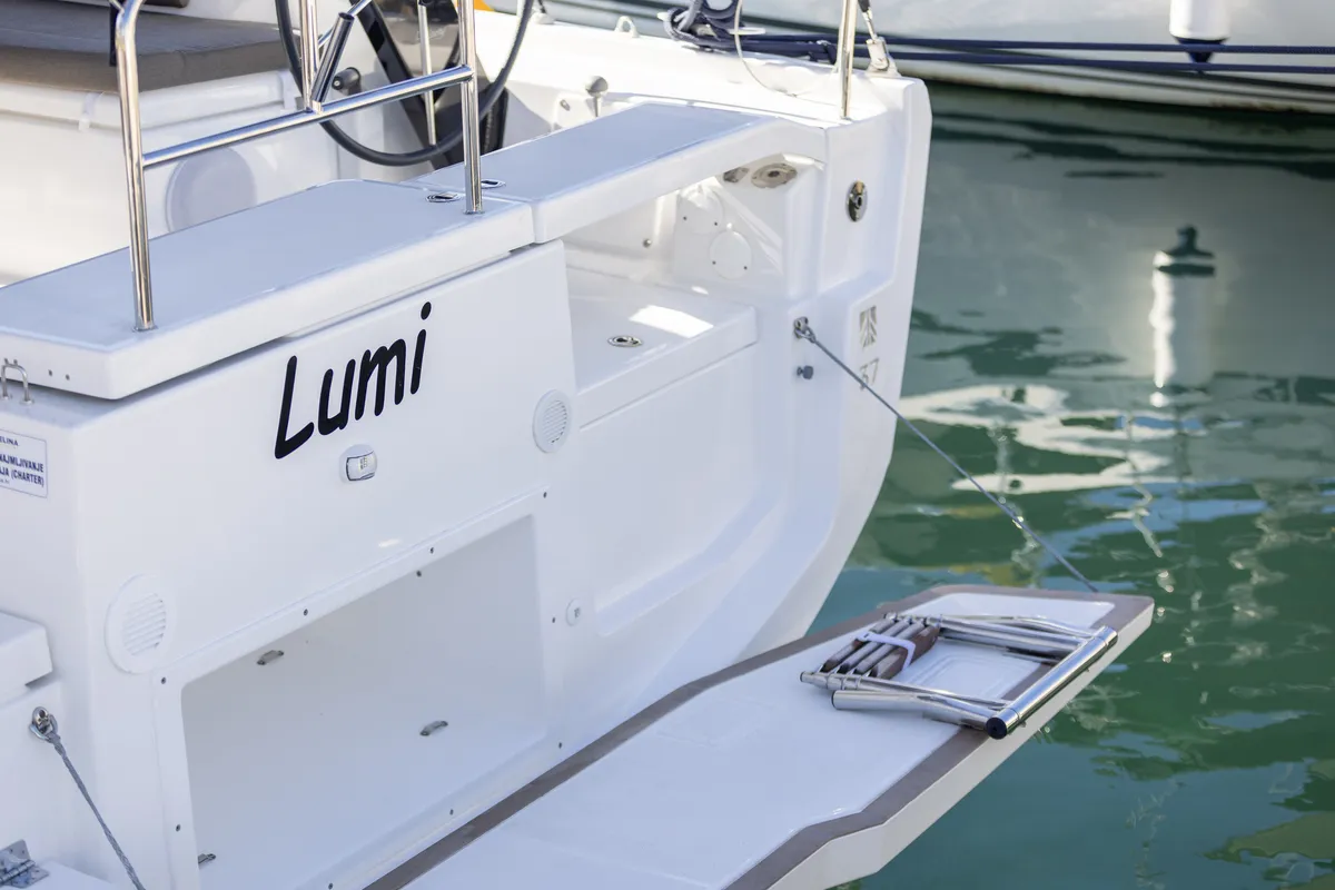 Exterior view of Lumi, a Dufour 37 sailboat at Grad Biograd na Moru, Croatia