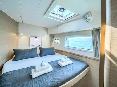 Cabin on Odissea, a Lagoon 42 catamaran at Simpson Bay, Sint Maarten