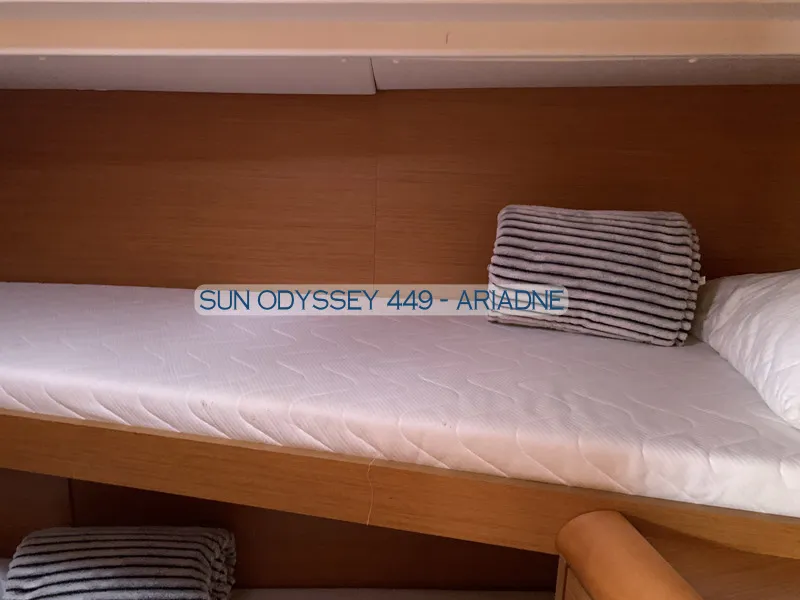 Cabin on Ariadne, a Jeanneau Sun Odyssey 449 sailboat at Kontokali, Greece