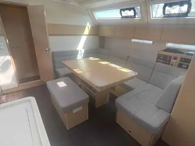 Salon of Giovanna, a Bavaria Cruiser 46 Style sailboat at Figari/Golfo Aranci, Italy