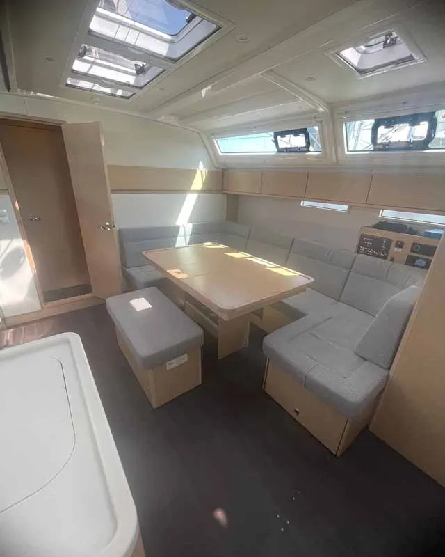 Salon of Giovanna, a Bavaria Cruiser 46 Style sailboat at Figari/Golfo Aranci, Italy