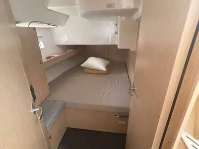Cabin on Giovanna, a Bavaria Cruiser 46 Style sailboat at Figari/Golfo Aranci, Italy