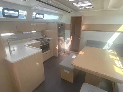 Galley of Giovanna, a Bavaria Cruiser 46 Style sailboat at Figari/Golfo Aranci, Italy