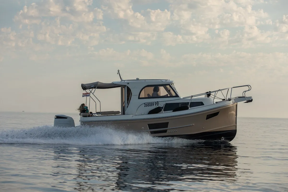 Cabin on H8, a Leidi 800R motorboat at Grad Pula, Croatia