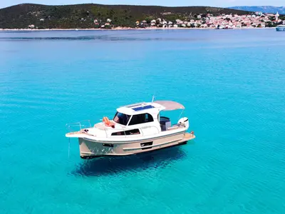 Cabin on H8, a Leidi 800R motorboat at Grad Pula, Croatia