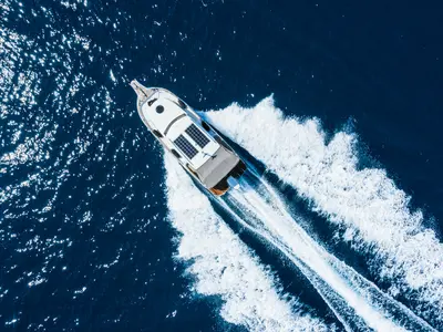 Salon of H8, a Leidi 800R motorboat at Grad Pula, Croatia