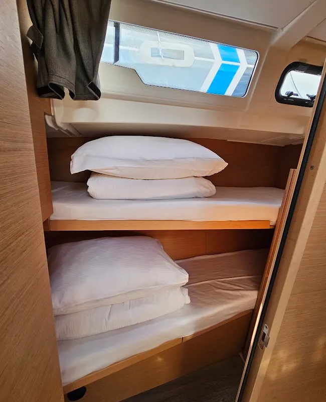 Cabin on Luna, a Jeanneau Sun Odyssey 490 sailboat at Grad Biograd na Moru, Croatia