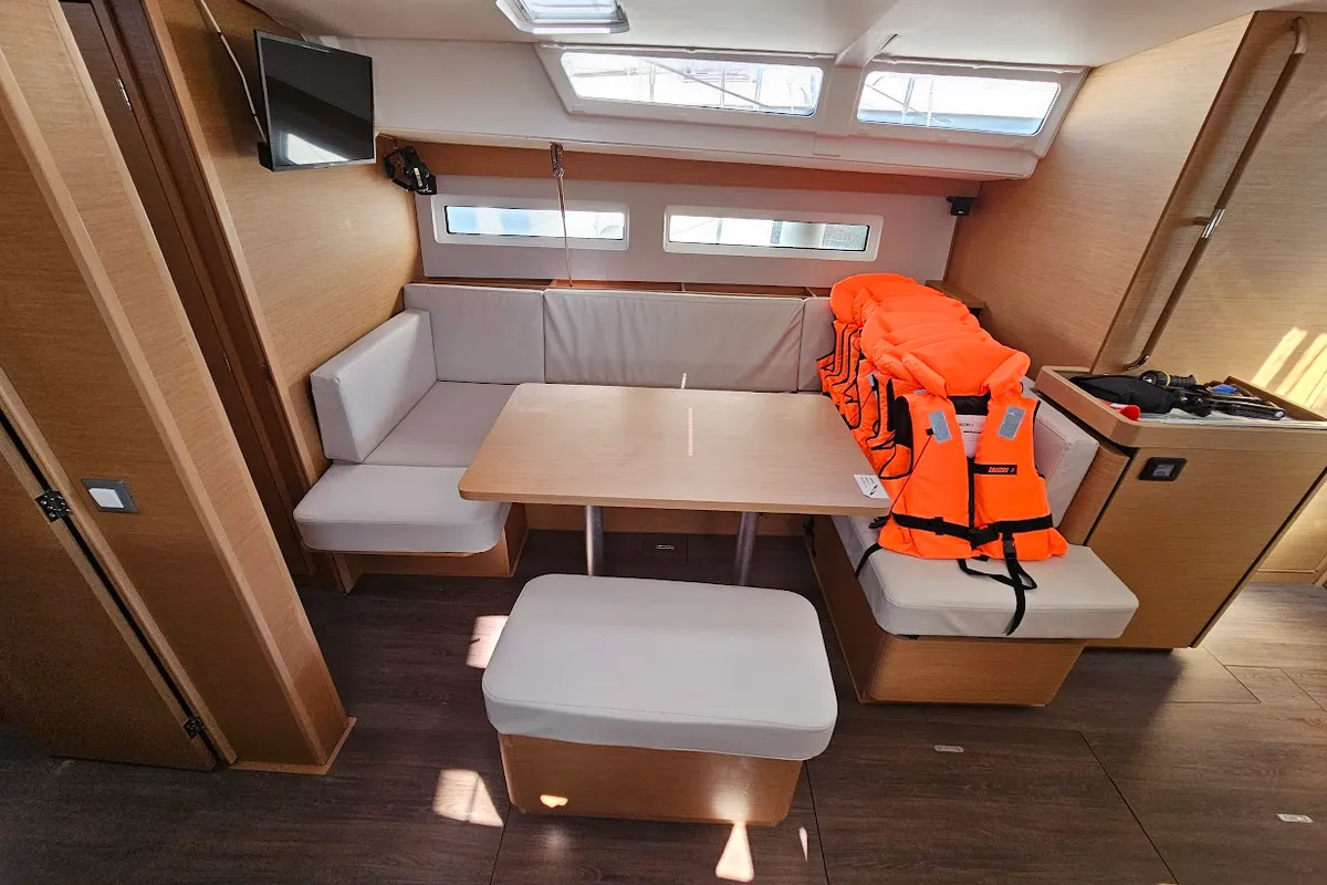 Salon of Luna, a Jeanneau Sun Odyssey 490 sailboat at Grad Biograd na Moru, Croatia