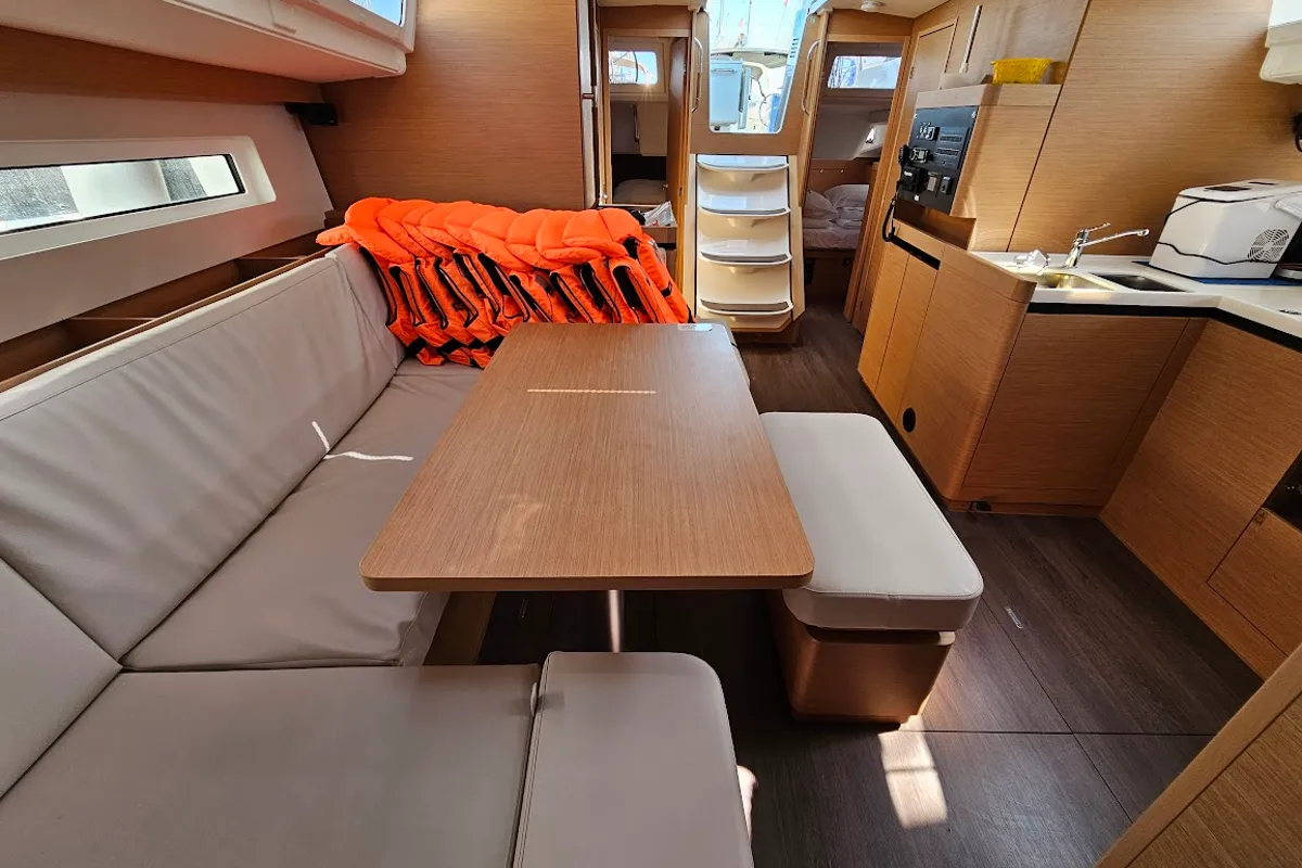 Salon of Luna, a Jeanneau Sun Odyssey 490 sailboat at Grad Biograd na Moru, Croatia