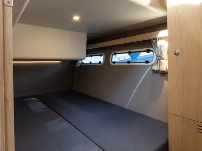 Cabin on Ikar, a Nimbus 405 Coupe motorboat at Split, Croatia