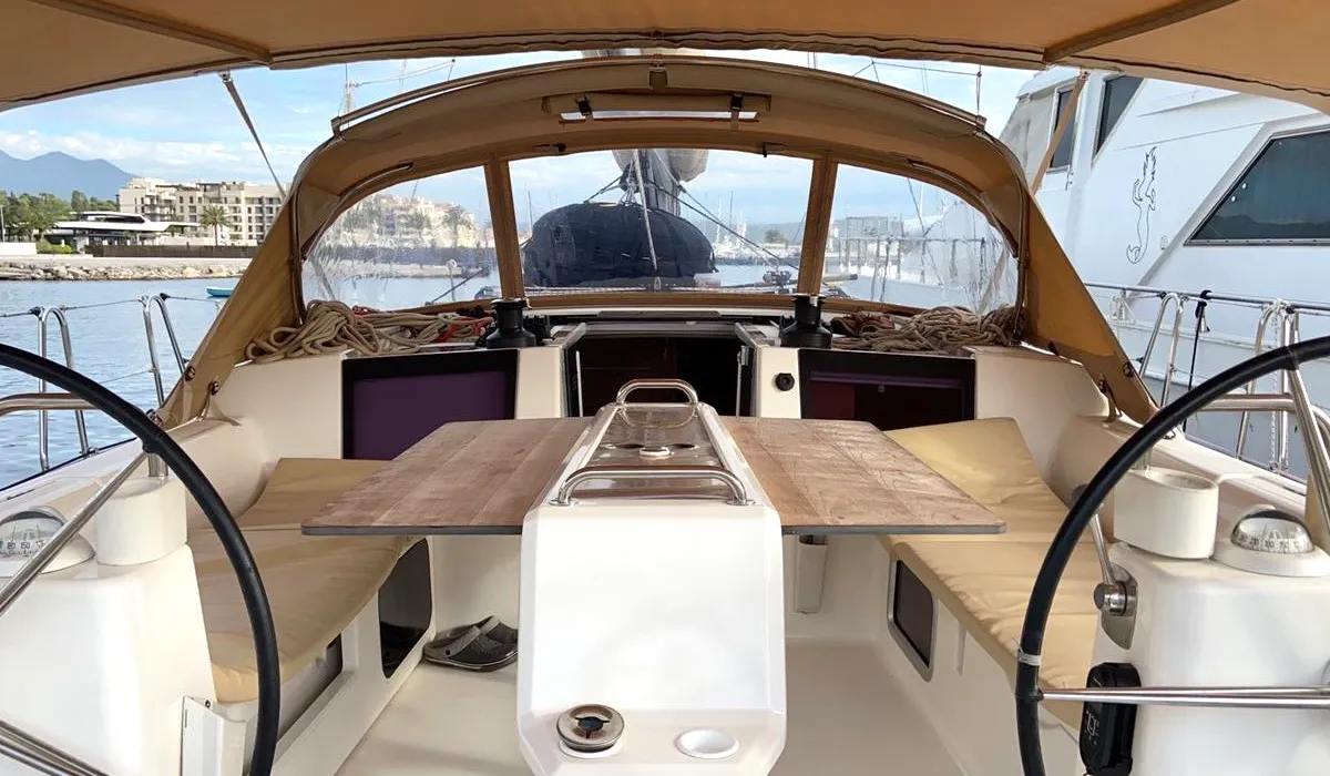 Sunny Wind, a Dufour 460 Grand Large sailboat at Tivat, Montenegro