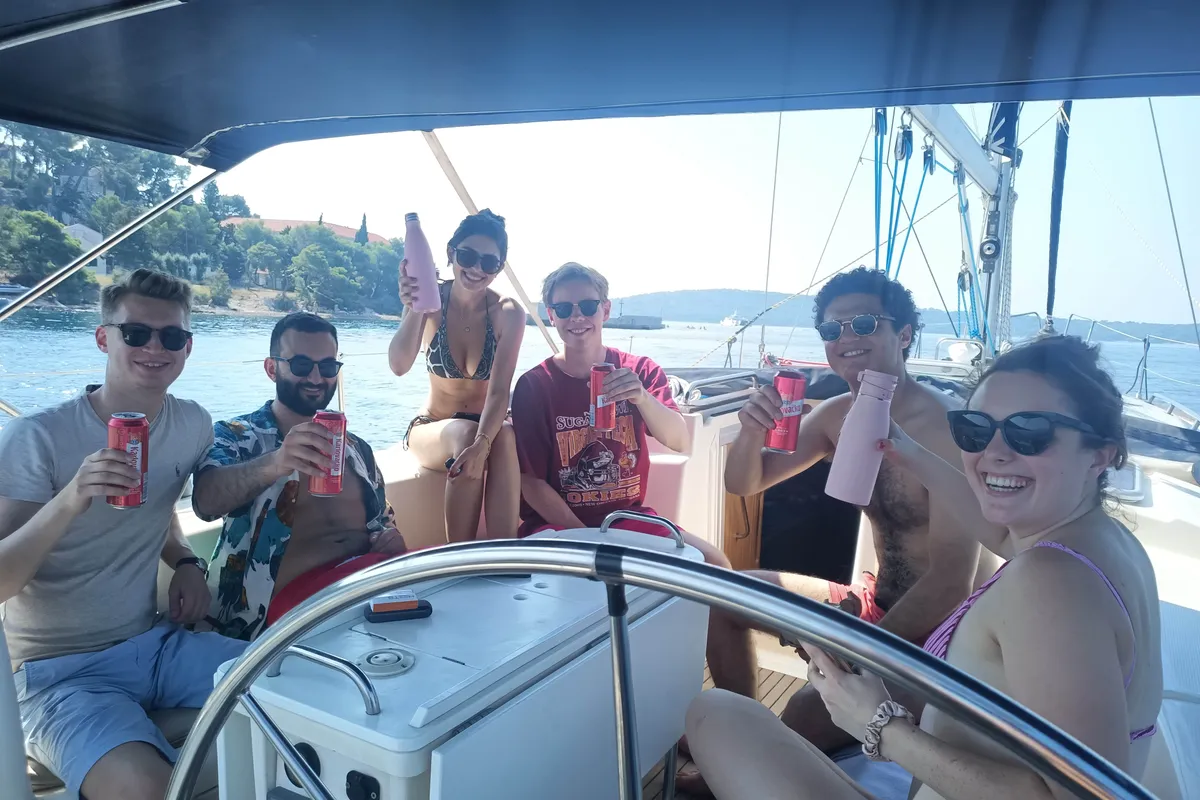 Cockpit of Freedom, a Bavaria 44 sailboat at Split, Croatia