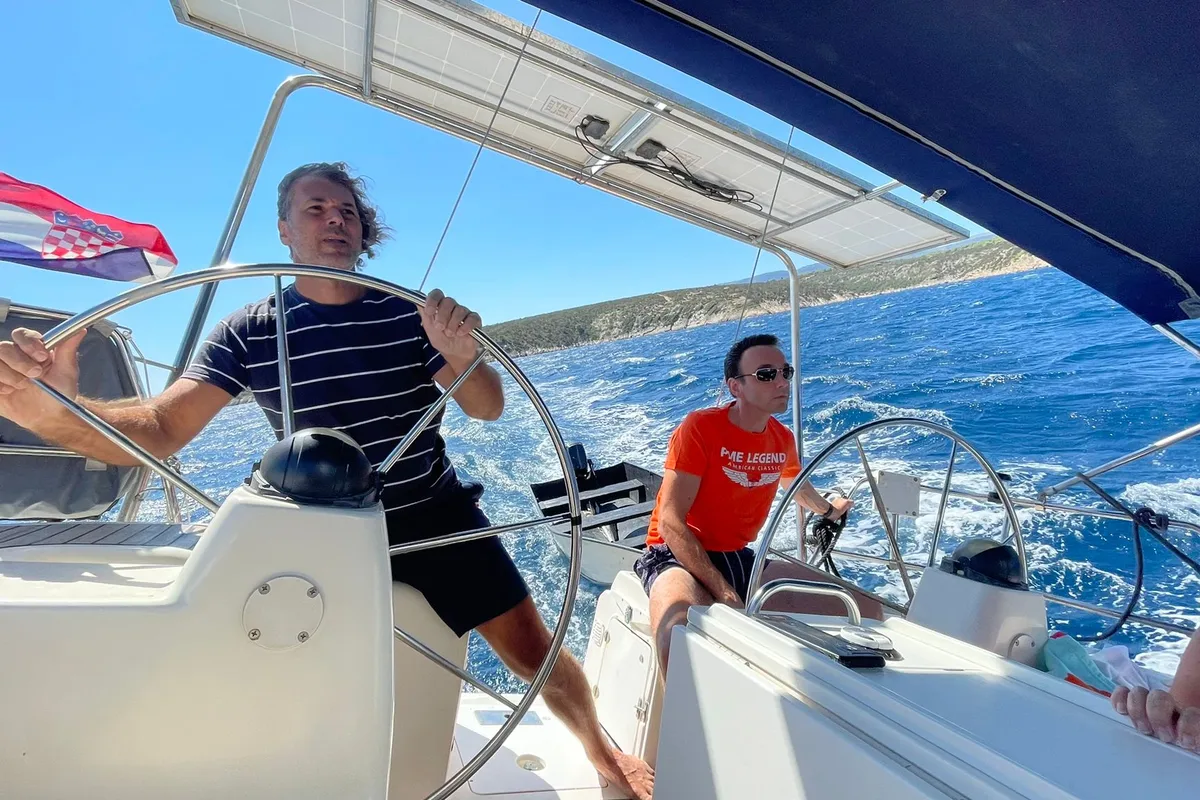 Cockpit of Freedom, a Bavaria 44 sailboat at Split, Croatia