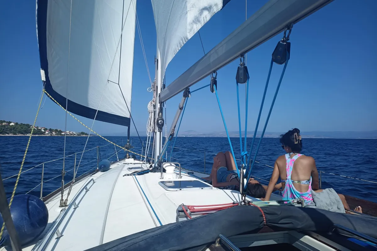 Deck of Freedom, a Bavaria 44 sailboat at Split, Croatia