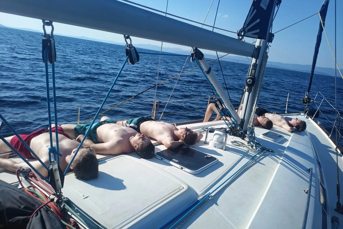 Deck of Freedom, a Bavaria 44 sailboat at Split, Croatia