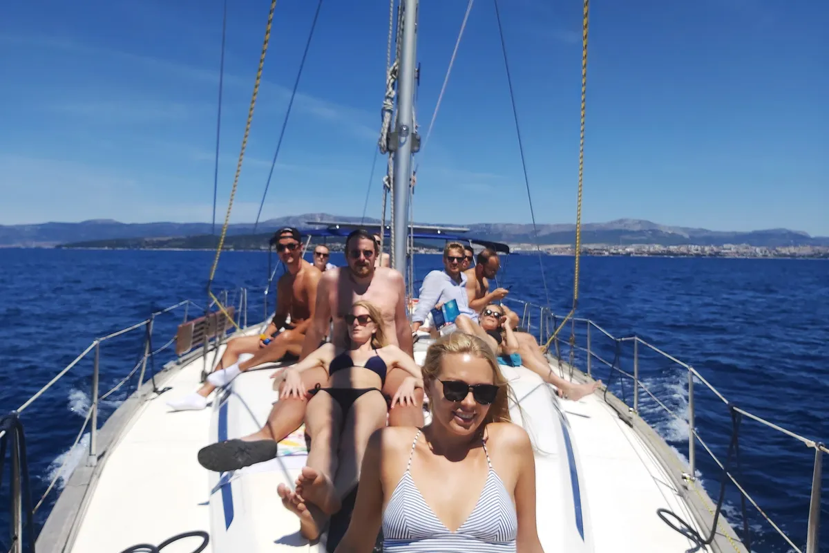 Deck of Freedom, a Bavaria 44 sailboat at Split, Croatia