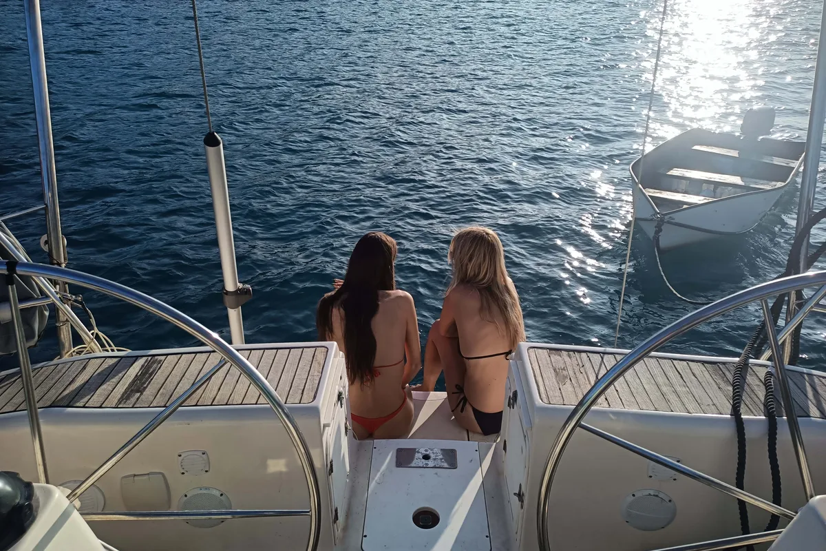 Deck of Freedom, a Bavaria 44 sailboat at Split, Croatia