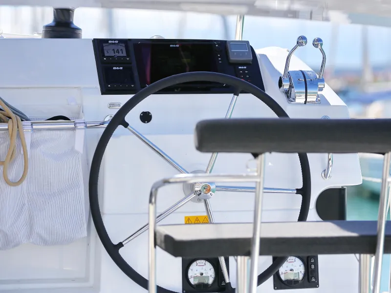 Cockpit of Gin Tonic, a Lagoon 39 catamaran at Općina Sukošan, Croatia
