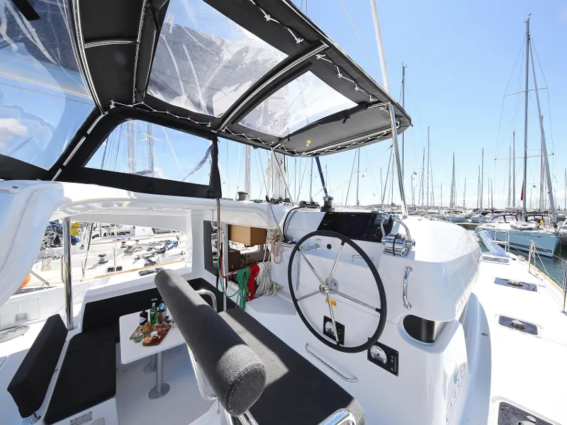 Cockpit of Gin Tonic, a Lagoon 39 catamaran at Općina Sukošan, Croatia