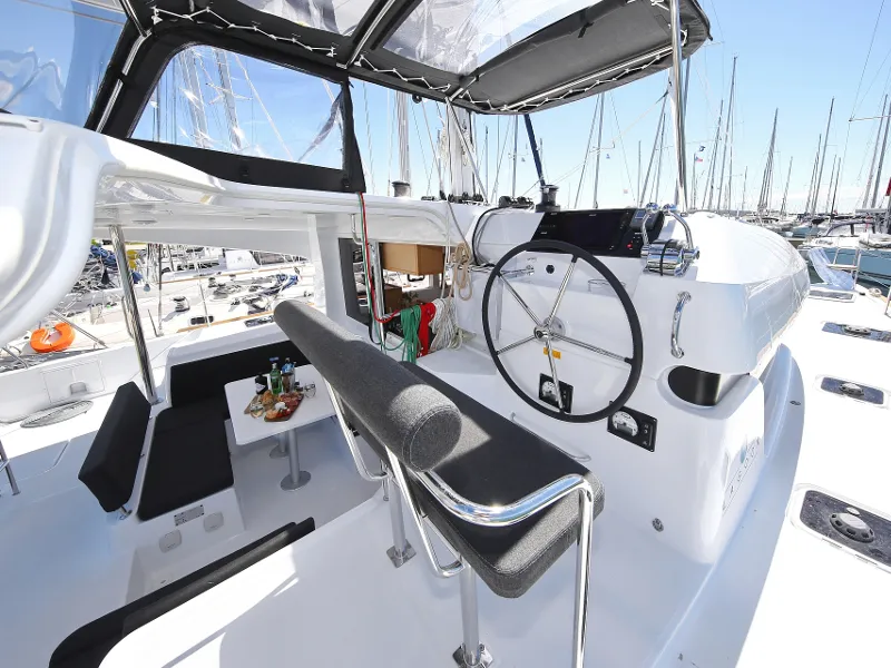 Cockpit of Gin Tonic, a Lagoon 39 catamaran at Općina Sukošan, Croatia
