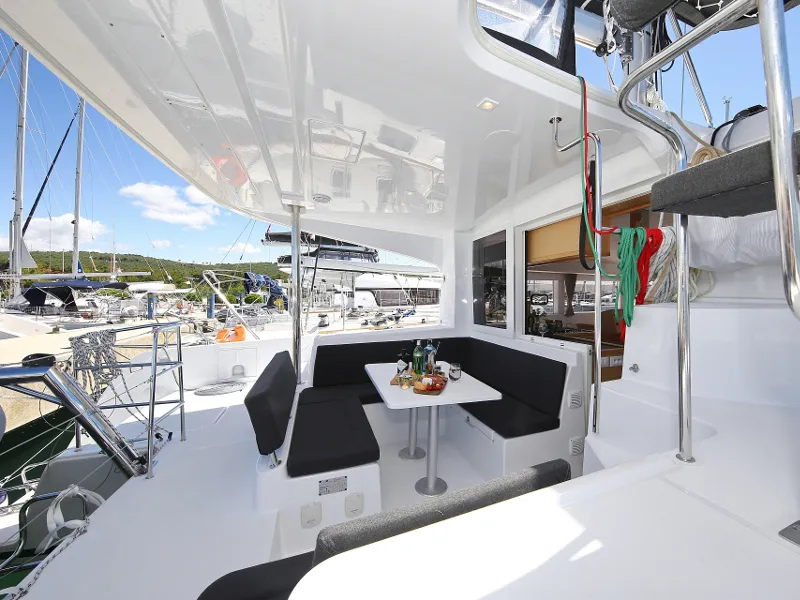 Deck of Gin Tonic, a Lagoon 39 catamaran at Općina Sukošan, Croatia