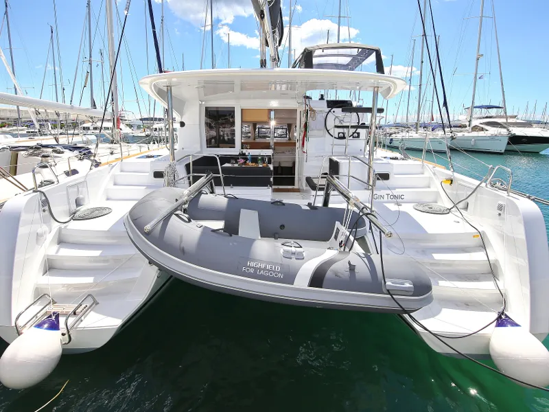 Exterior view of Gin Tonic, a Lagoon 39 catamaran at Općina Sukošan, Croatia