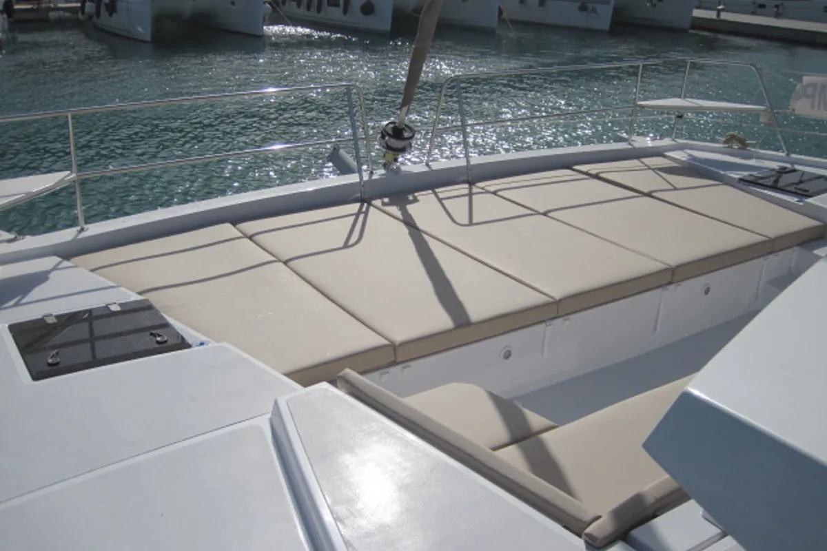 Patrizia, a Bali 4.3 catamaran at Capo d'Orlando, Italy