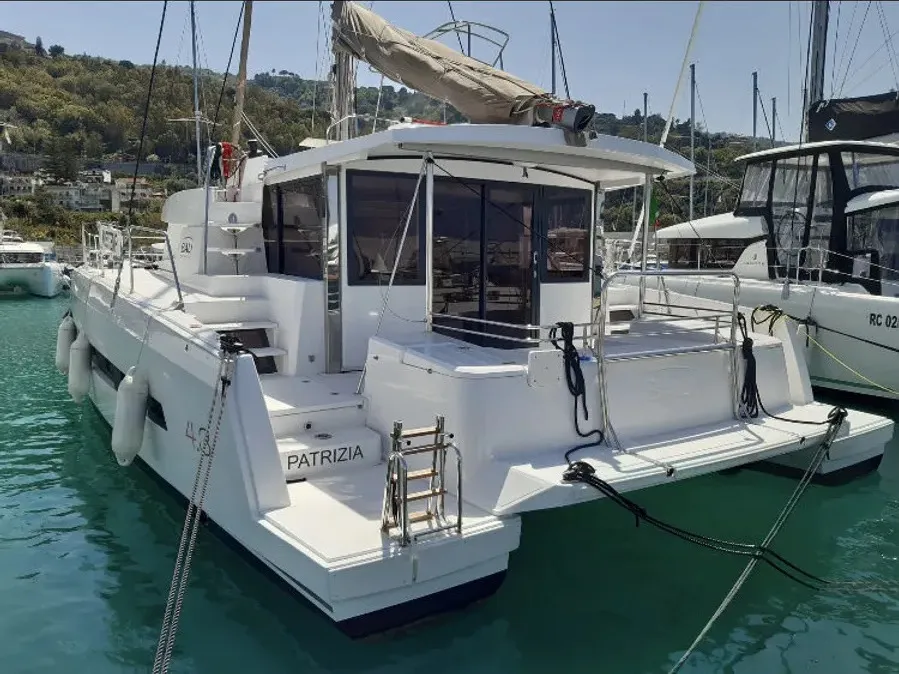 Patrizia, a Bali 4.3 catamaran at Capo d'Orlando, Italy