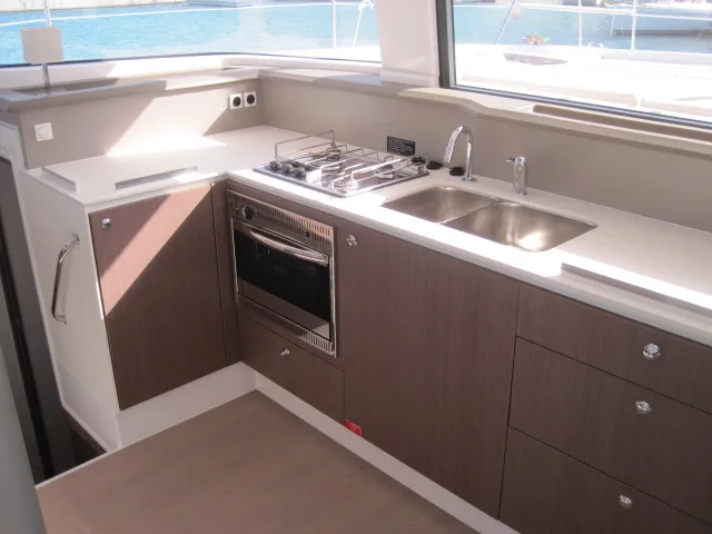 Patrizia, a Bali 4.3 catamaran at Capo d'Orlando, Italy