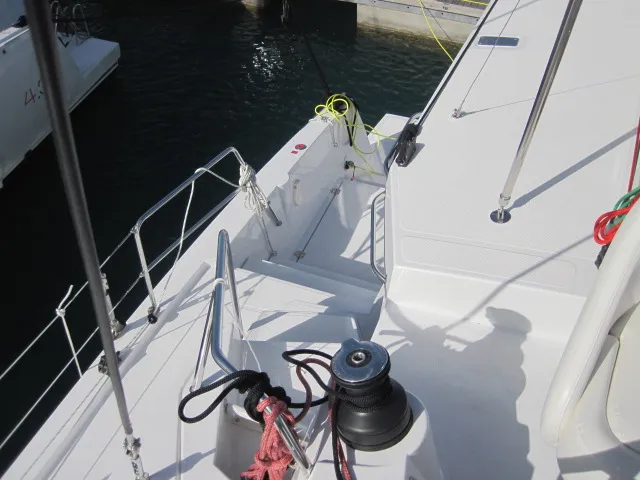 Patrizia, a Bali 4.3 catamaran at Capo d'Orlando, Italy
