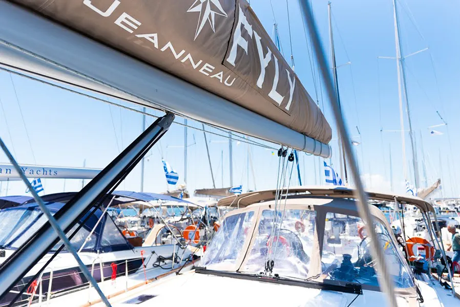 Pinta, a Jeanneau Sun Odyssey 519 sailboat at Parikia, Greece