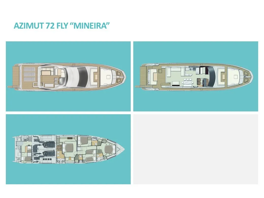 Floor plan of Mineira, a Azimut 72 motor yacht at Grad Šibenik, Croatia