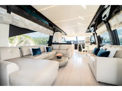 Salon of Mineira, a Azimut 72 motor yacht at Grad Šibenik, Croatia