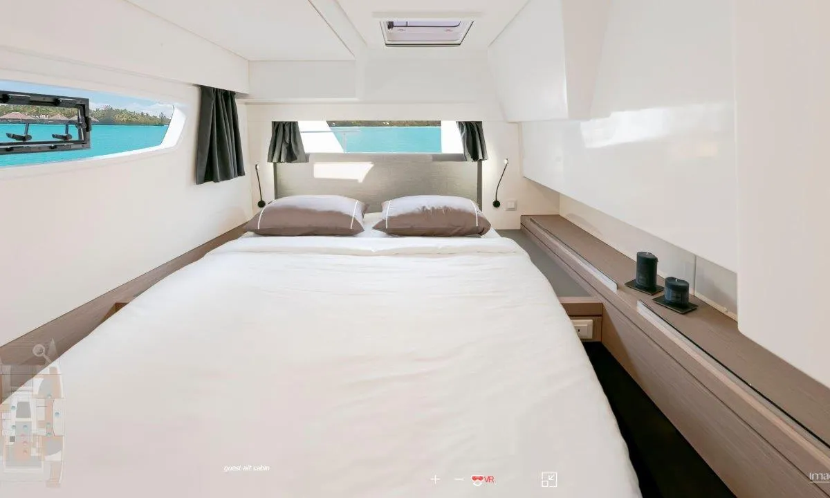 Cabin on Stargazer, a Fountaine Pajot Tanna 47 catamaran at Road Town, British Virgin Islands