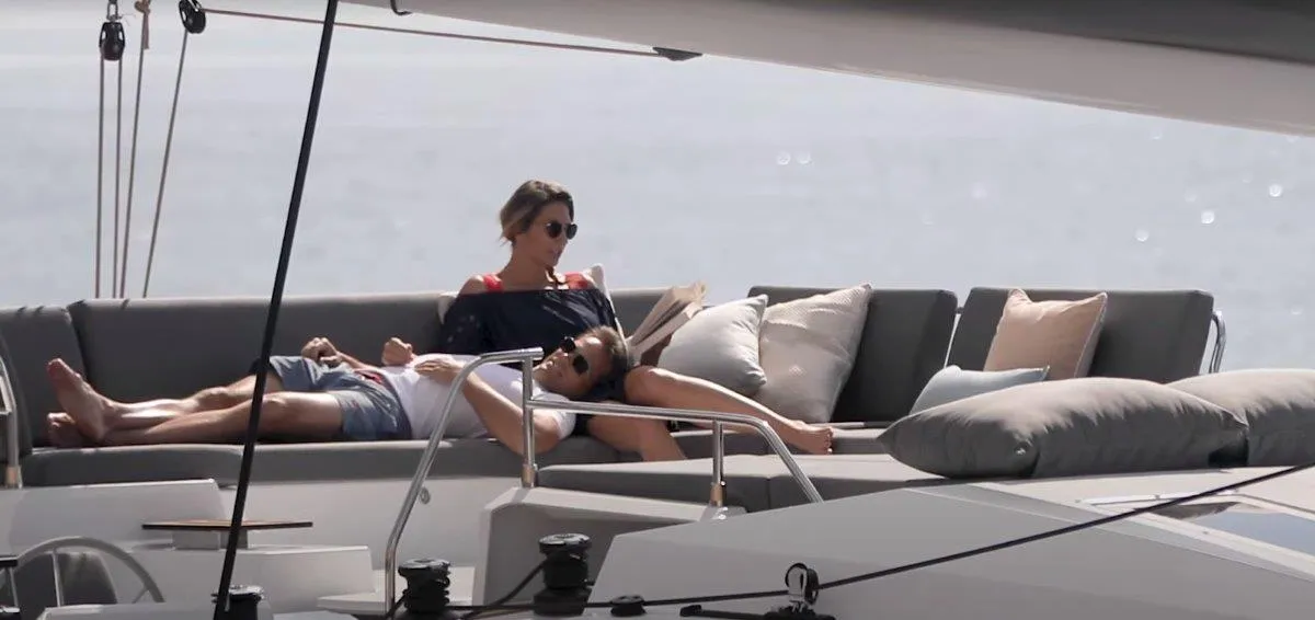Deck of Stargazer, a Fountaine Pajot Tanna 47 catamaran at Road Town, British Virgin Islands