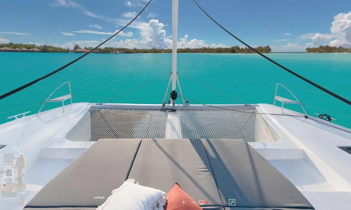 Deck of Stargazer, a Fountaine Pajot Tanna 47 catamaran at Road Town, British Virgin Islands