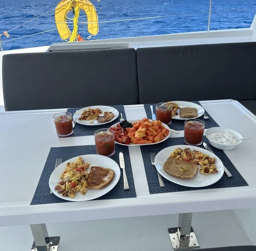 Deck of Stargazer, a Fountaine Pajot Tanna 47 catamaran at Road Town, British Virgin Islands
