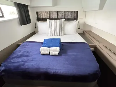 Cabin on Stargazer, a Fountaine Pajot Tanna 47 catamaran at Road Town, British Virgin Islands