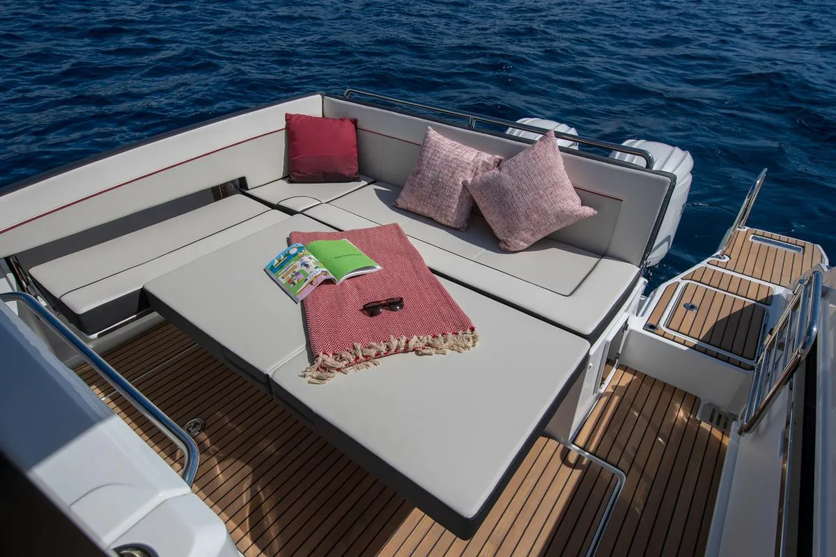 Classic, a Jeanneau Cap Camarat 9.0 WA motorboat at Bacoli, Italy