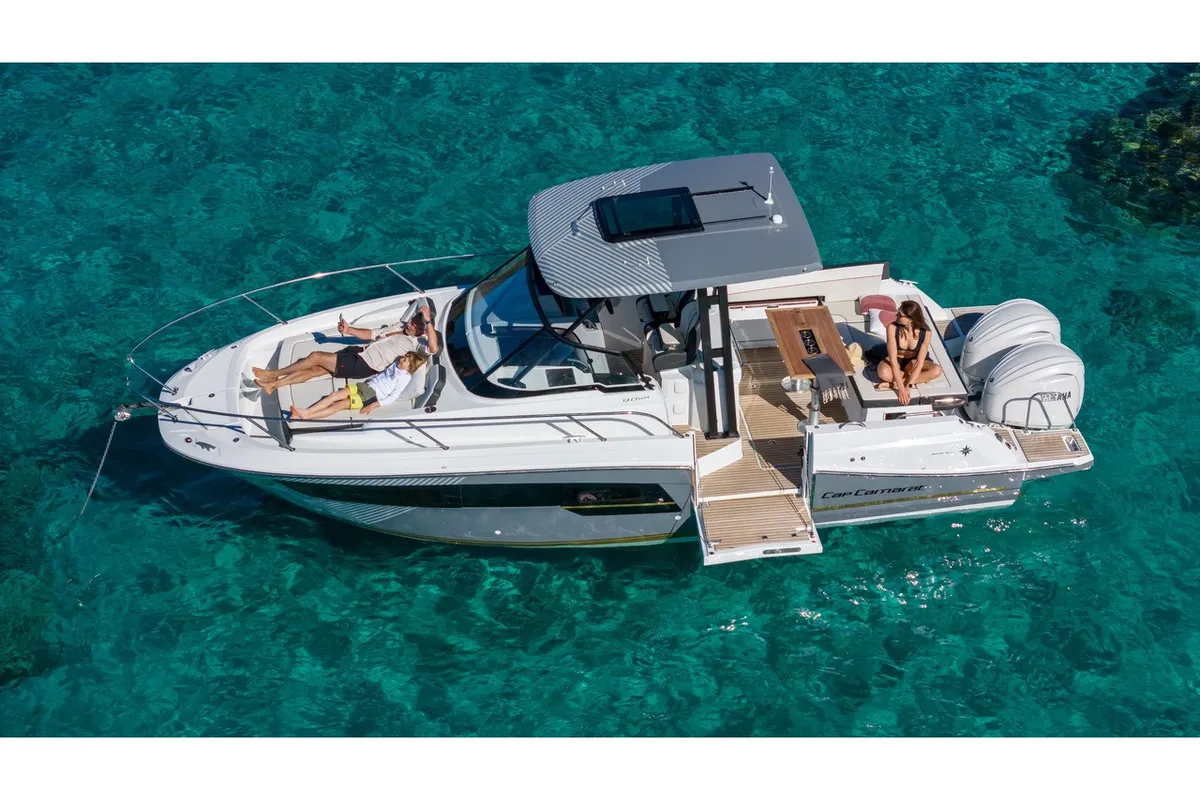 Classic, a Jeanneau Cap Camarat 9.0 WA motorboat at Bacoli, Italy