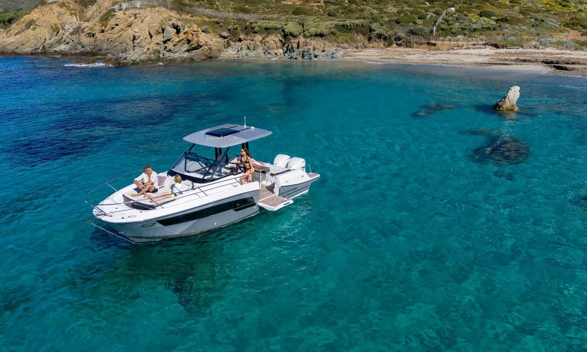 Classic, a Jeanneau Cap Camarat 9.0 WA motorboat at Bacoli, Italy