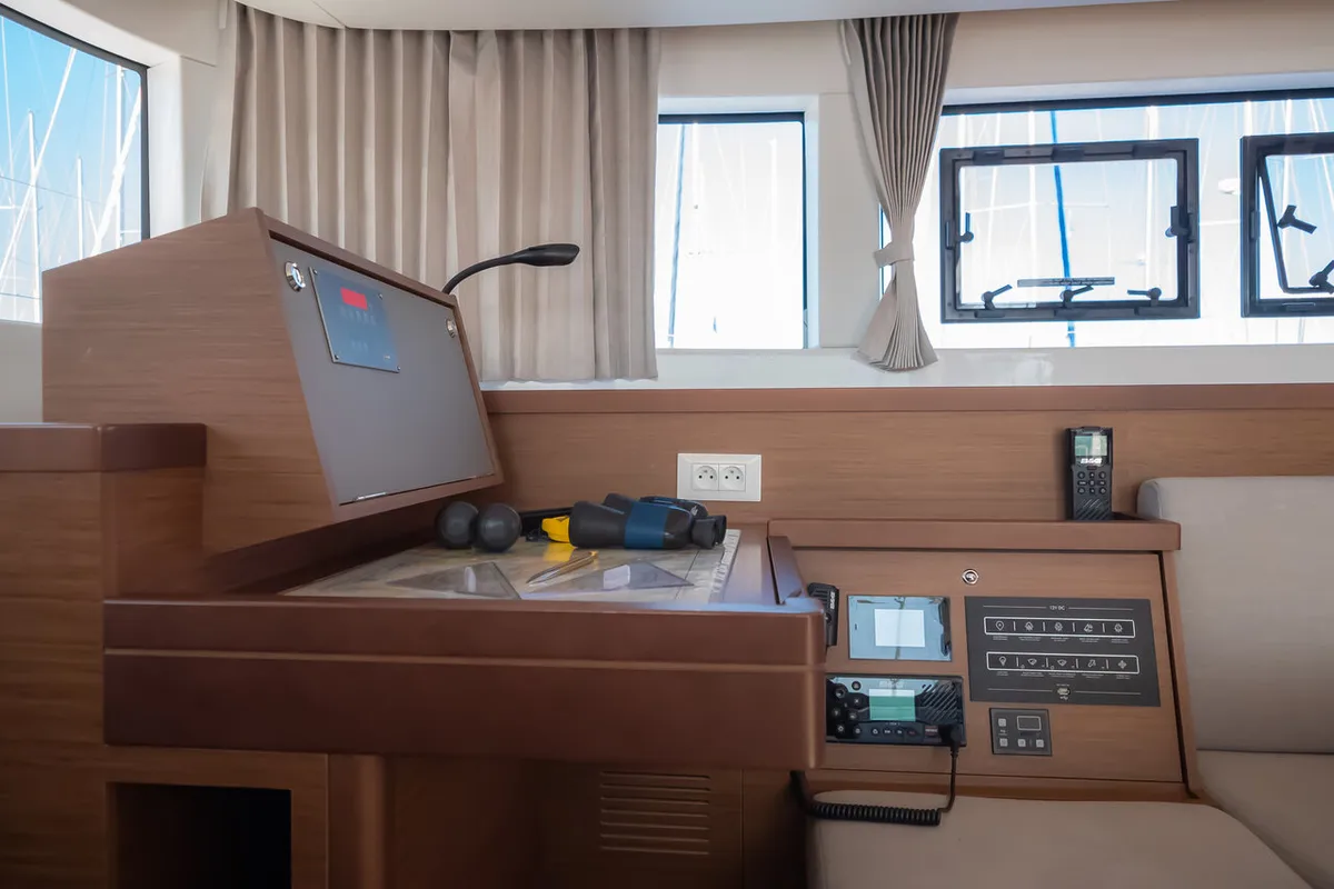 Salon of You, a Lagoon 40 catamaran at Grad Biograd na Moru, Croatia