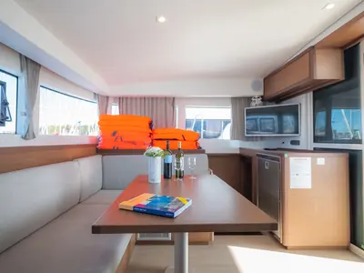 Salon of You, a Lagoon 40 catamaran at Grad Biograd na Moru, Croatia
