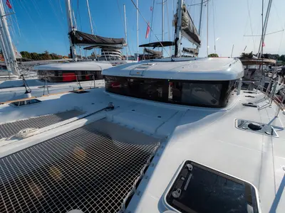 Deck of You, a Lagoon 40 catamaran at Grad Biograd na Moru, Croatia