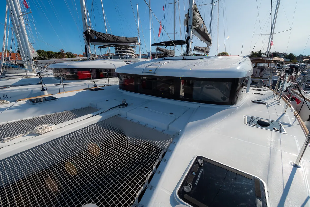 Deck of You, a Lagoon 40 catamaran at Grad Biograd na Moru, Croatia