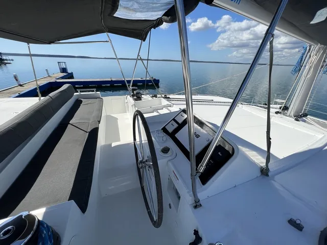 Salon of Mariano, a Lagoon 450 Fly catamaran at Cienfuegos, Cuba