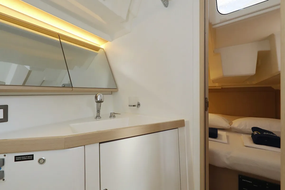 Head on Anne, a Beneteau Oceanis 46.1 sailboat at Grad Vodice, Croatia