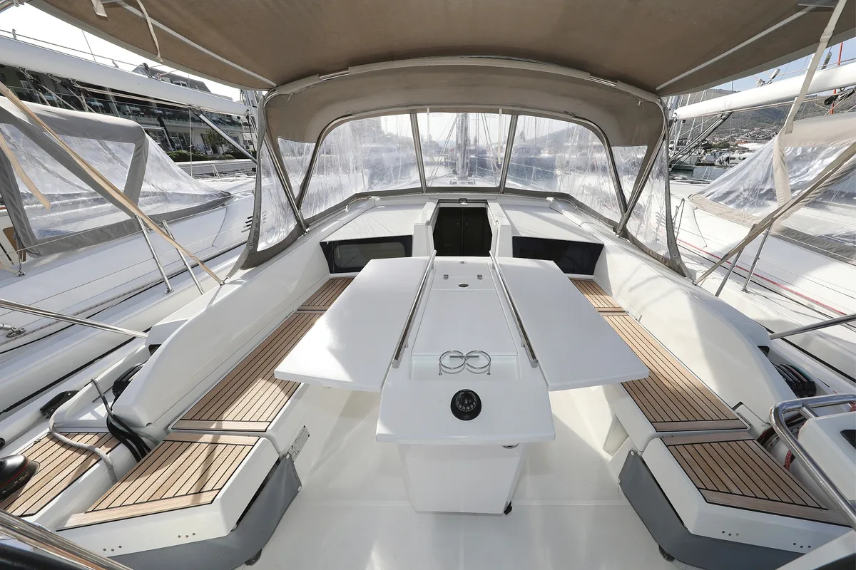 Deck of Anne, a Beneteau Oceanis 46.1 sailboat at Grad Vodice, Croatia