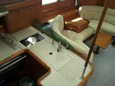 Galley of Mata, a Jeanneau Sun Odyssey 54DS sailboat at Pisticci, Italy